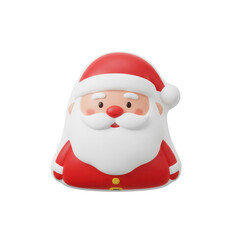 Festive 3D Santa Claus Character Isolated on Transparent Background for Christmas Cheer