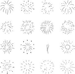 Obraz premium Bursting starbursts and firework bursts fireworks explosions