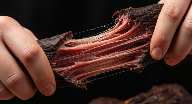 Suho Meso &ndash; Authentic Bosnian Smoked Beef, Photorealistic Macro Close-Up
