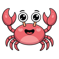 Fototapeta premium Red crab Funny cartoon vector art