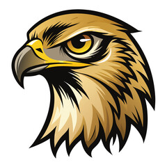 Golden eagle head mascot logo with fierce expression