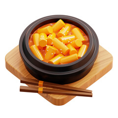 3D Tteokbokki Illustration