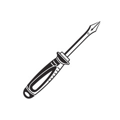 Obraz premium Screwdriver Tool Black Silhouette Minimal Vector Illustration