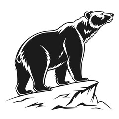 Wild bear and polar bear silhouette vector illustration for animal nature design