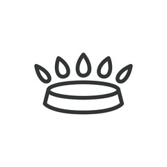 A line art icon of a gas burner with small flames, representing a kitchen stove or a source of cooking heat.