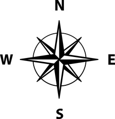Naklejka premium Compass Nautical and Geometric Navigation Tool