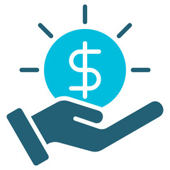 Wealth Creation Glyph Blue Icon