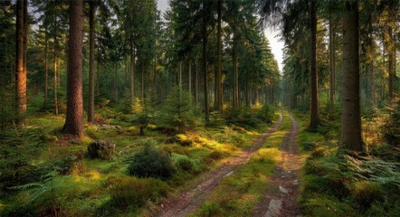 Obraz premium Sunlit forest path