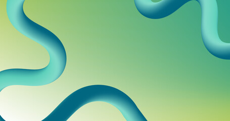Gradient Background with Cyan Fluid Curve and Copy Space