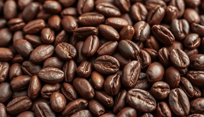 Obraz premium Close-up of raw cocoa beans, rich brown hues, textured surface, theobromine, chocolate making
