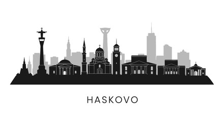Fototapeta premium Haskovo Skyline with Bulgaria Vector, and Minimal.