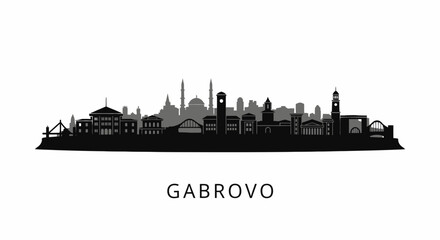 Gabrovo skyline Bulgaria city silhouette.
