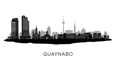 Naklejka premium Guaynabo Puerto Rico Skyline Silhouette Vector.