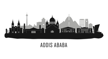 Obraz premium Addis Ababa Skyline with Ethiopia, and Cityscape.