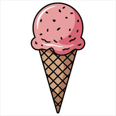 cute kawaii ice cream treat vector illustration white space