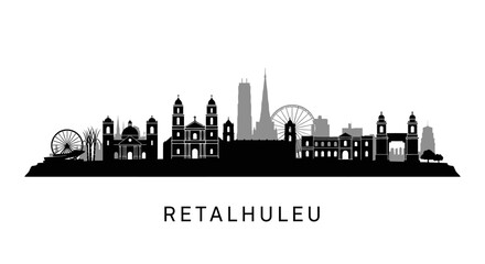 Retalhuleu Skyline Cityscape Silhouette.