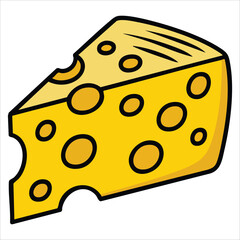 playful cartoon cheese slice vector graphic plain background
