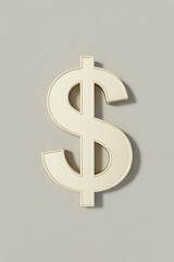 Obraz premium An Elegant Cream Dollar Sign Symbolizing Financial Sophistication and Economic Prudence on a Neutral Background
