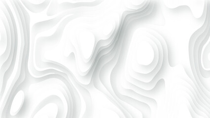 White papercut topography relief vector background illustration for your design. Contour maps topo contour map on white background.