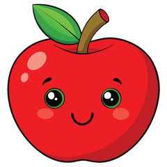 red apple vector illustration