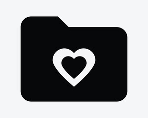 Favorite Folder Icon Heart Shape Computer Document File Love Archive Web Website App Storage Romance Romantic Lover Valentine Sign Symbol Illustration