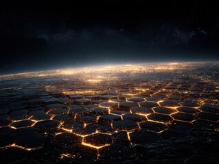 Hexagonal Patterned Earth Network at Night