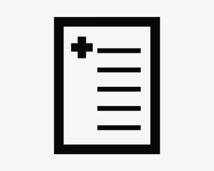 Fototapeta premium Medical Report Card Health From Healthcare Hospital Bill Receipt Document Doctor Prescription Diagnosis Insurance Checklist List Sign Symbol Outline