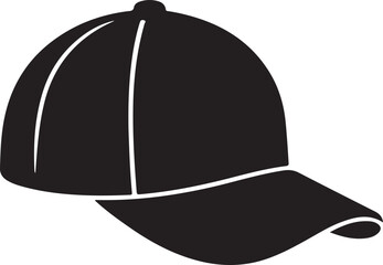silhouette Vector black  Baseball hat icon. Cap icon