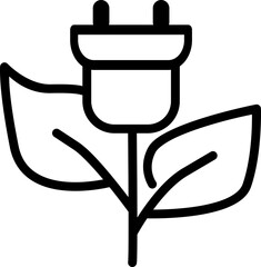 Minimalist electric charging station icon representing renewable energy and electric vehicle infrastructure