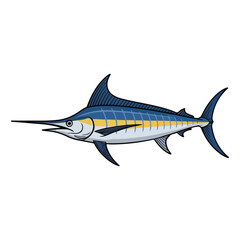 Obraz premium Marlin fish cartoon vector
