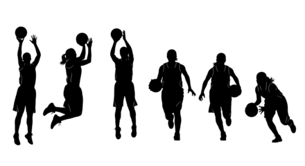 Basketball Silhouettes Action Poses Guide