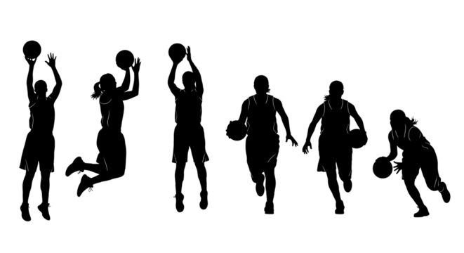 Basketball Silhouettes Action Poses Guide