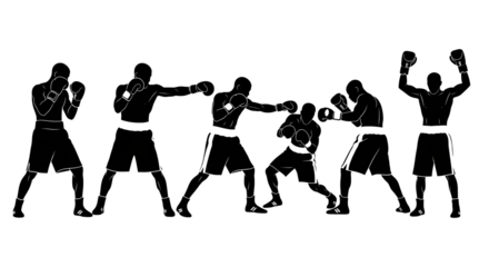 Boxing Silhouettes Action Poses Guide