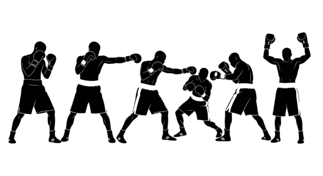 Boxing Silhouettes Action Poses Guide