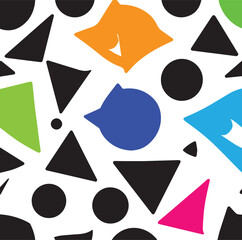 Seamless black and white geometric pattern