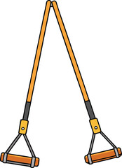 A pair of bright orange jump ropes laid flat on a clean white background.