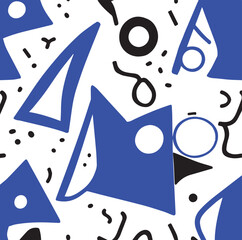 Seamless black and white geometric pattern