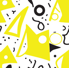 Seamless black and white geometric pattern