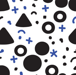 Seamless black and white geometric pattern