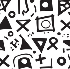 Seamless black and white geometric pattern