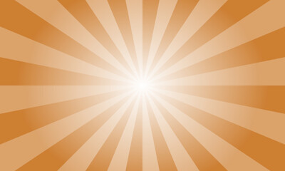 Bronze Brown Sunburst Background. Abstract Rays Texture Background. Sunburst Background with Yellow Rays. Vector Illustration.