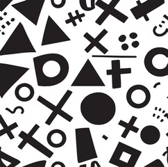Seamless black and white geometric pattern