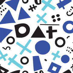 Seamless black and white geometric pattern