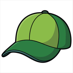 playful emerald baseball hat vector art isolated white