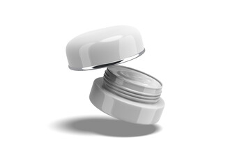 Floating of Opened Blank Cream Jar, 3d Illustration