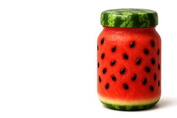 Creative jar designed to look like a watermelon with seeds and rind