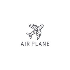 Air plane logo with sleek, modern style for fast and innovative branding.