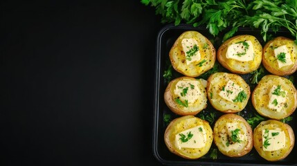 Delicious Baked Potatoes with Butter and Parsley