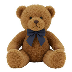 Fototapeta premium Teddy Bear with Bow Tie 3d rendered, isolated on transparent background