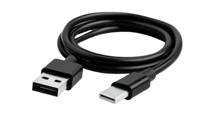 Black USB-C to USB-A Cable Data Transfer Device
